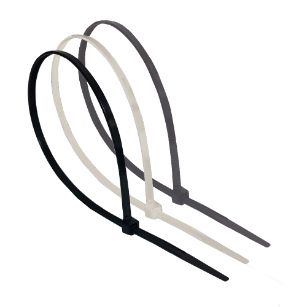 Bridas de nylon en colores negro, blanco y gris para instalación eléctrica