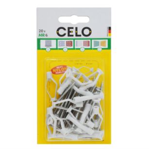 Pack de tacos de nylon HR con tornillos para fijación en paredes huecas