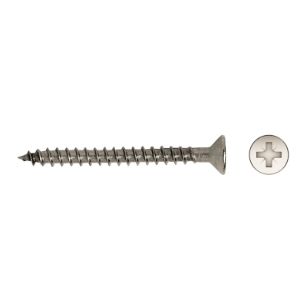 Tornillo inoxidable A2 DIN 7505A con rosca para madera y cabeza avellanada