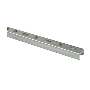 Perfil estructural 38x40 mm con orificios para fijaciones múltiples en instalaciones técnicas