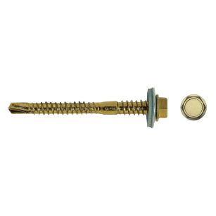 Tornillo DIN 7361 con arandela EPDM y punta broca larga para fijación metálica