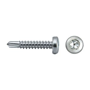 Tornillo punta broca TX inviolable A85TI con cabeza redonda para fijación metálica