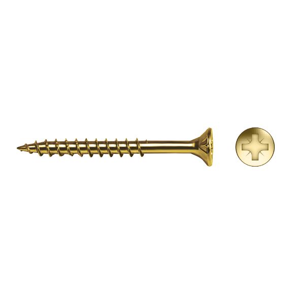 Tornillo rosca madera VELOX® POZI P cincado amarillo con rosca parcial