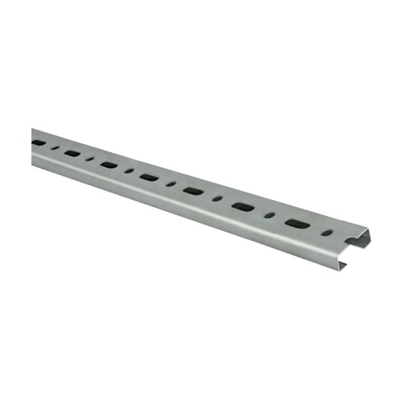 Perfil 35x15 en acero galvanizado para fijación estructural en instalaciones eléctricas