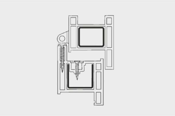 Aplicación del tornillo para PVC PVP en perfiles plásticos