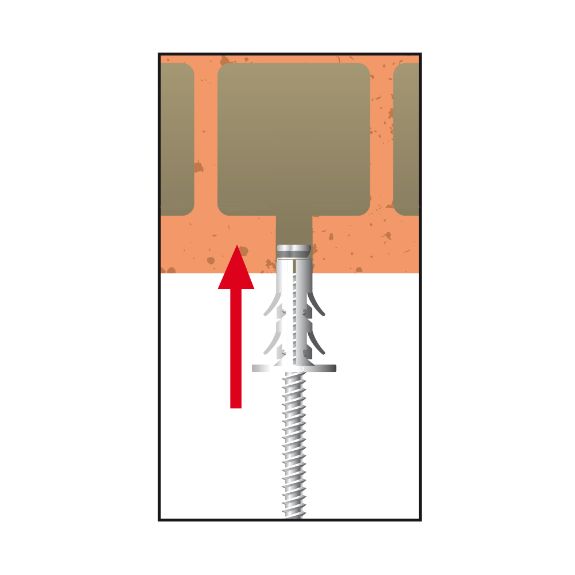 Inserción del taco de plástico cono expansor DNBS en el orificio perforado