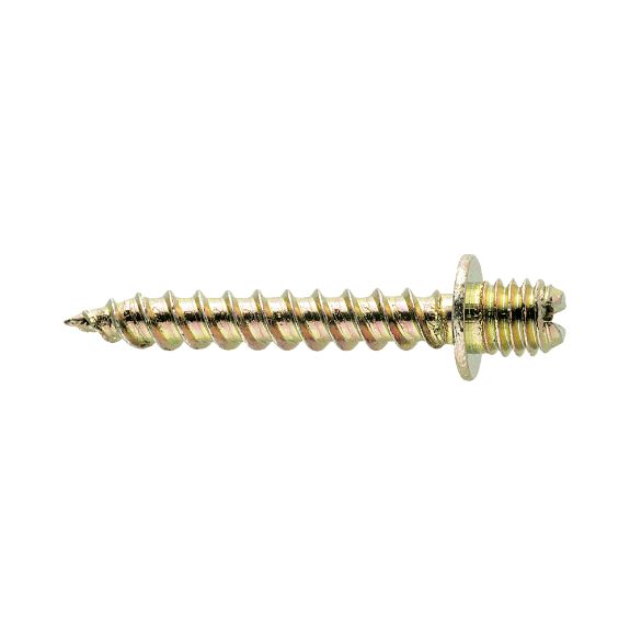Tornillo tirafondo TF con acabado zincado dorado
