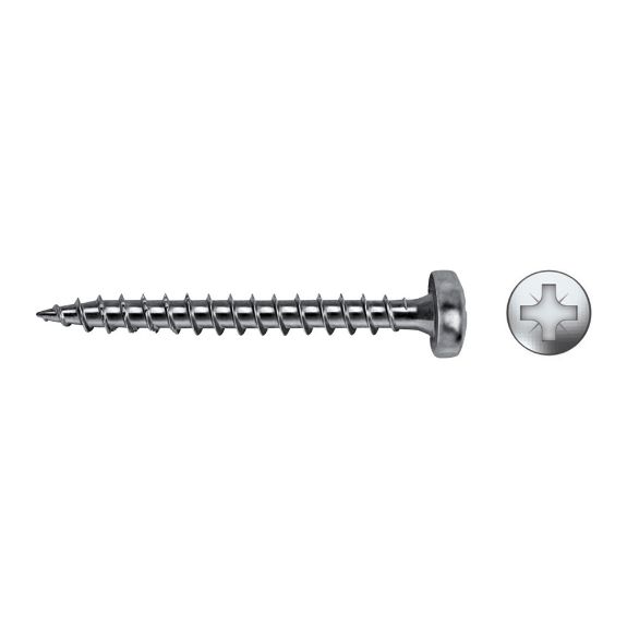 Tornillo para madera con cabeza redonda y ranura POZI