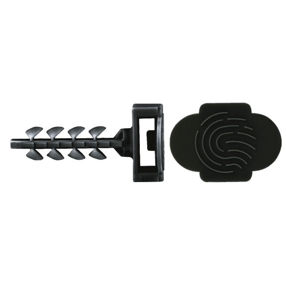 Taco brida rápido IFB/IFS color negro para fijación de tubos