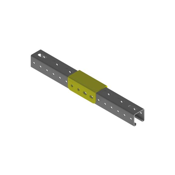 Pletina de unión longitudinal FAS KlimaProof® conectando perfiles Strut