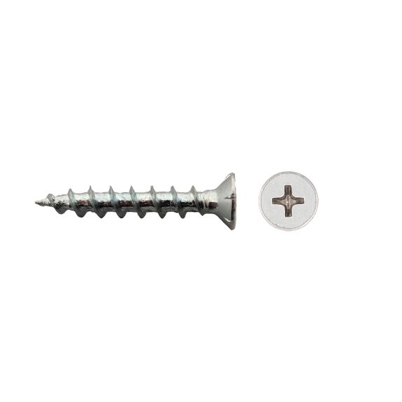 Tornillo para PVC PVP con cabeza avellanada y accionamiento en cruz