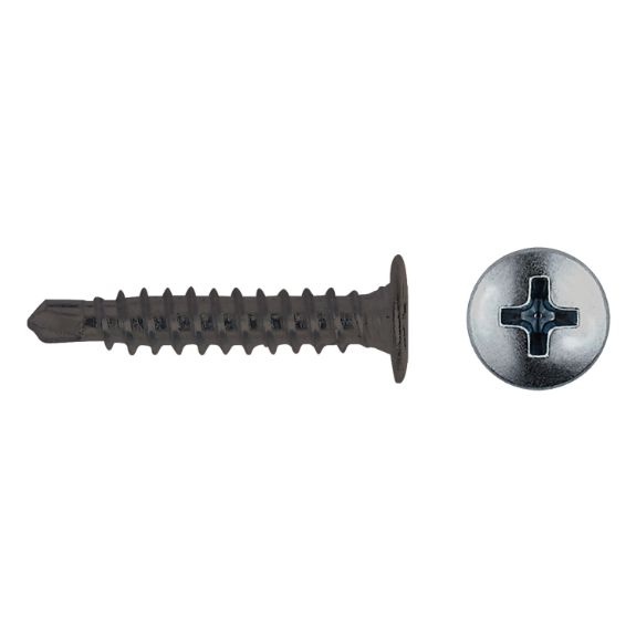 Tornillo punta broca CET con cabeza extraplana y acabado negro