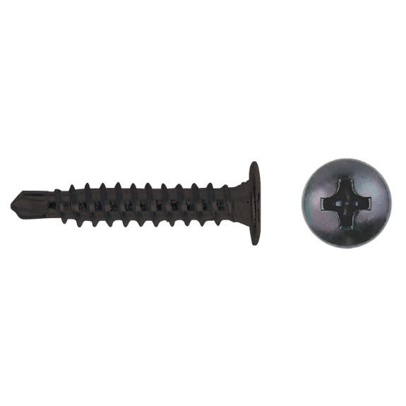 Tornillo punta broca CET con cabeza extraplana y acabado negro