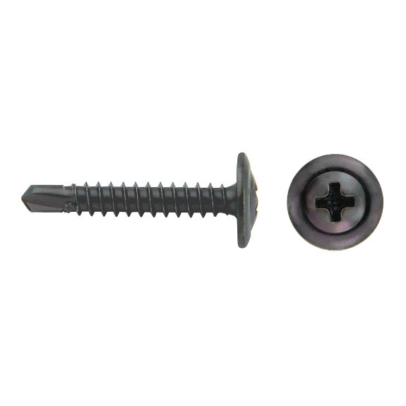 Tornillo punta broca 75HA con cabeza ancha y acabado negro