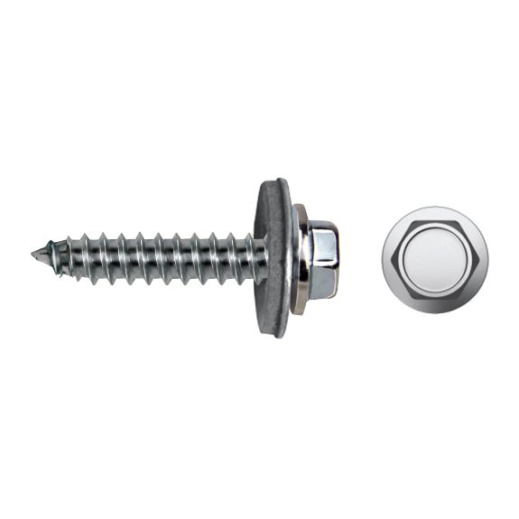 Tornillo hexagonal con arandela EPDM DIN 7661 para fijación segura en cubiertas