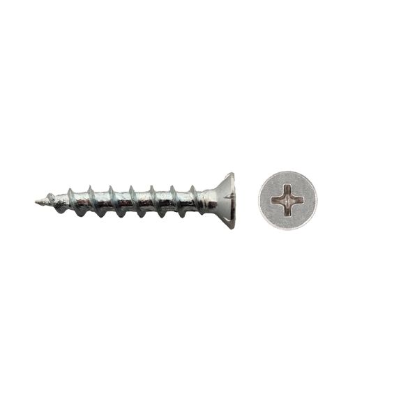 Tornillo para PVC PVP con cabeza avellanada y accionamiento en cruz