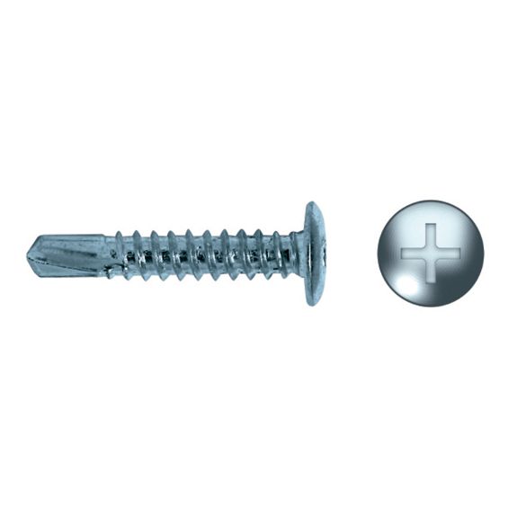 Tornillo punta broca cabeza baja FST para fijación en estructuras metálicas
