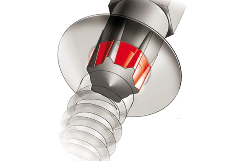 Instalación de punta de atornillar SIT 1/4"x25 mm en tornillo de seguridad