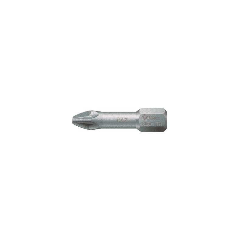 Punta de atornillar extra-dura PZ 1/4"x25 mm para tornillos Pozidriv