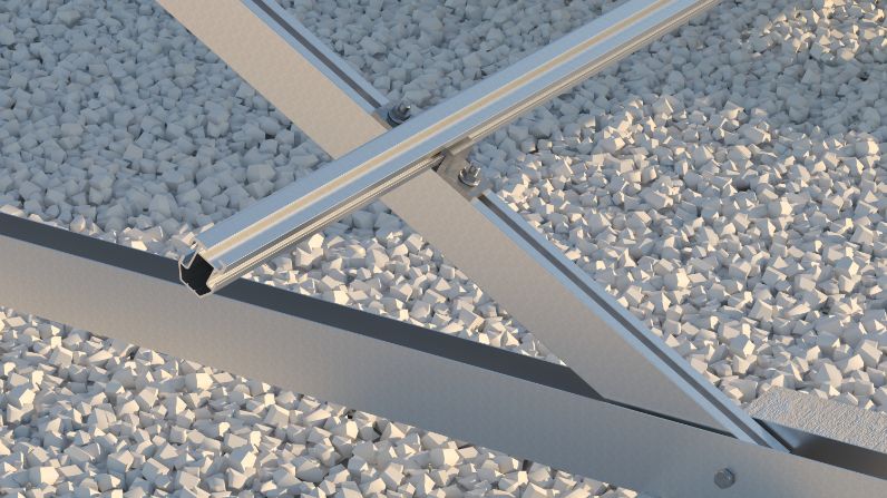 Montaje del triángulo pórtico ANG Solar en estructura metálica para sistemas solares
