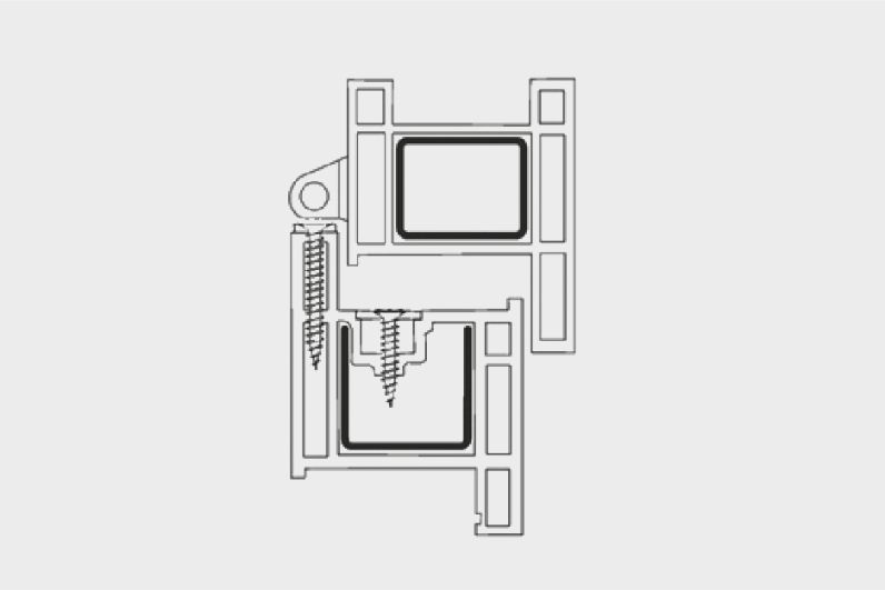 Aplicación del tornillo para PVC PVP en perfiles plásticos