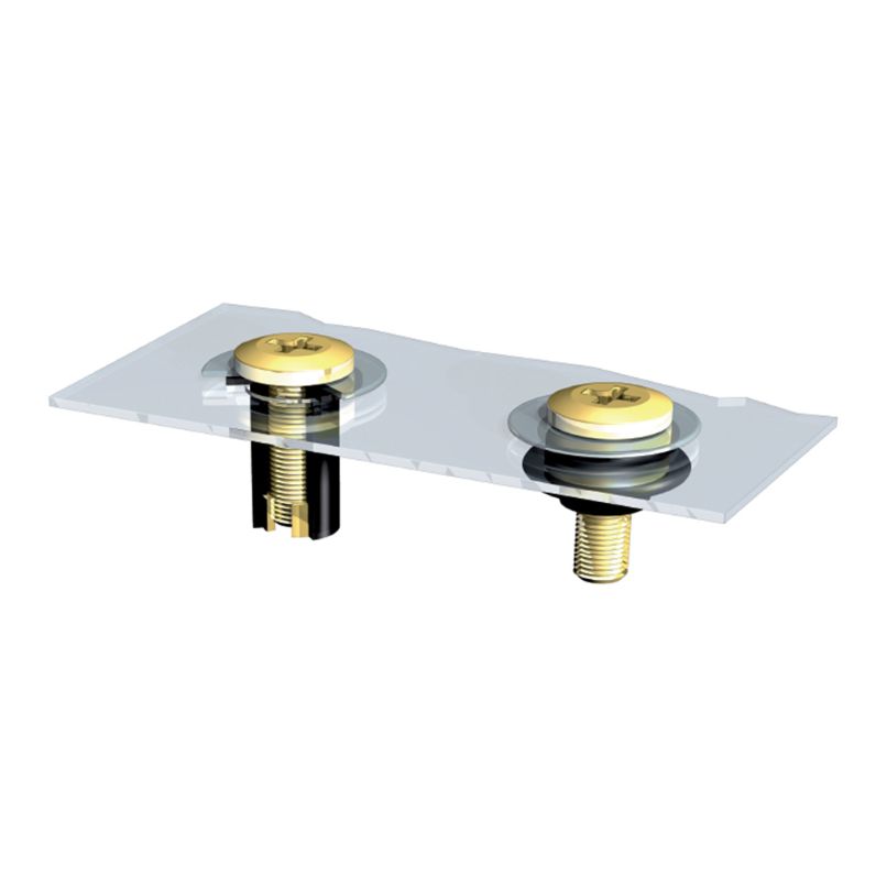 Aplicación de tuerca de goma neopreno con inserto de latón en panel