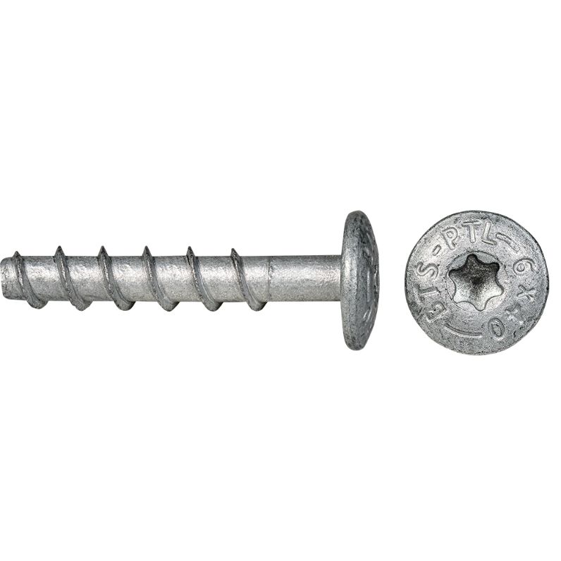 Tornillo BTS-6 Ø6 para hormigón con cabeza alomada ancha galvanizada