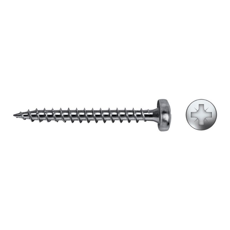 Tornillo para madera con cabeza redonda y ranura POZI