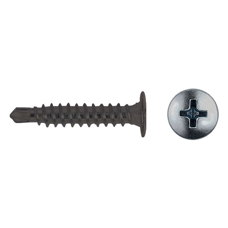Tornillo punta broca CET con cabeza extraplana y acabado negro
