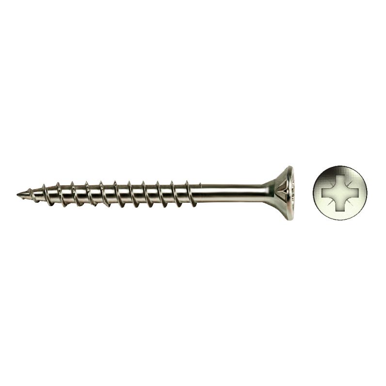 Tornillo para madera con rosca parcial y cabeza avellanada