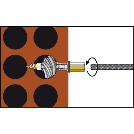 Tornillo rosca madera TRBP 5,5x45 cabeza manguito M8 acero cincado