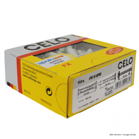 Caja de 50 kits : taco FX 6 + tornillo rosca madera SPS 4,5x45