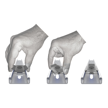 Montaje de tuerca rápida TSS en perfil Strut paso a paso Montaje de tuerca rápida TSS en perfil Strut paso a paso