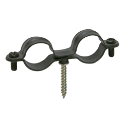 Abrazadera metálica doble gas M6 GD con tornillos y varilla para fijación