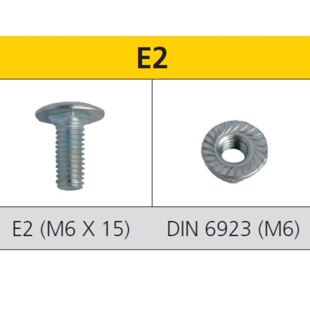 Tornillo de estantería E2 de rosca métrica cabeza cuello bajo