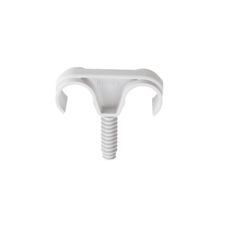 Instalación de grapa plástica doble para sujetar tubos de forma segura