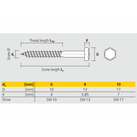 Blister tornillo tirafondo DIN 571