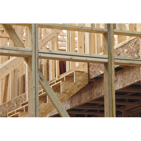 Estructura de madera fijada con tornillos para aglomerado