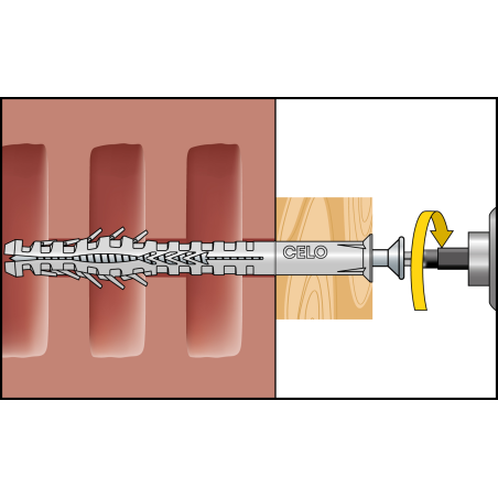 Atornillado del taco largo para mampostería HBR SSP para fijación definitiva