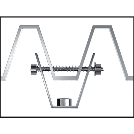 Fijación del soporte trapezoidal TPZF con varilla roscada en chapa metálica