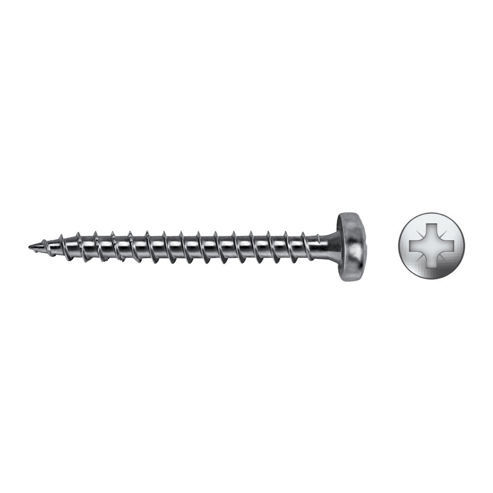 Tornillo para madera con cabeza redonda y ranura POZI