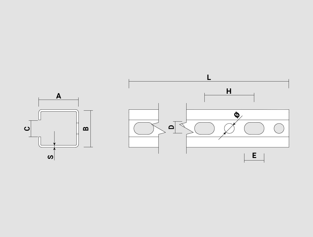 Dibujo técnico - Perfl 35x13 - ES