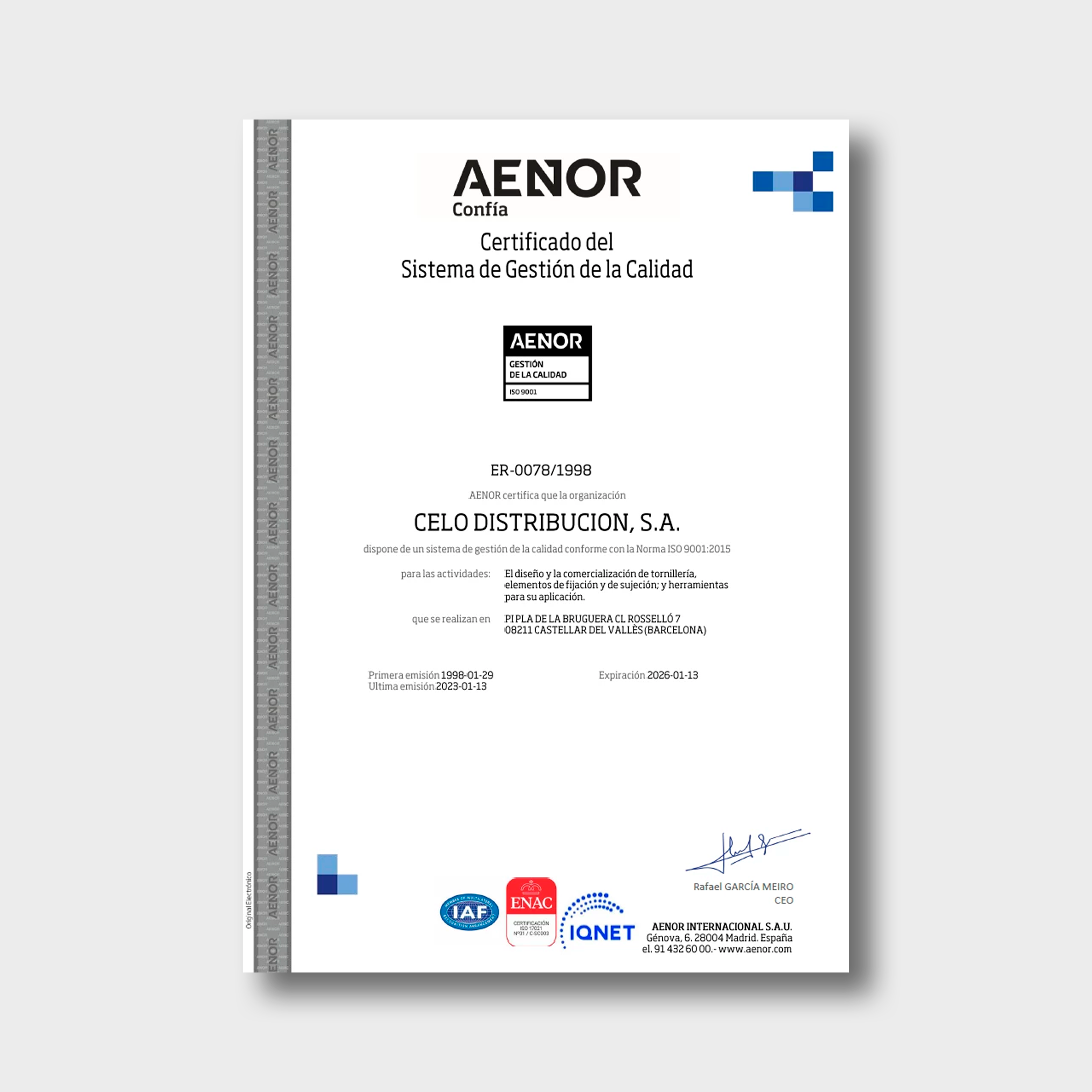 Norma UNE-EN ISO 9001:2015