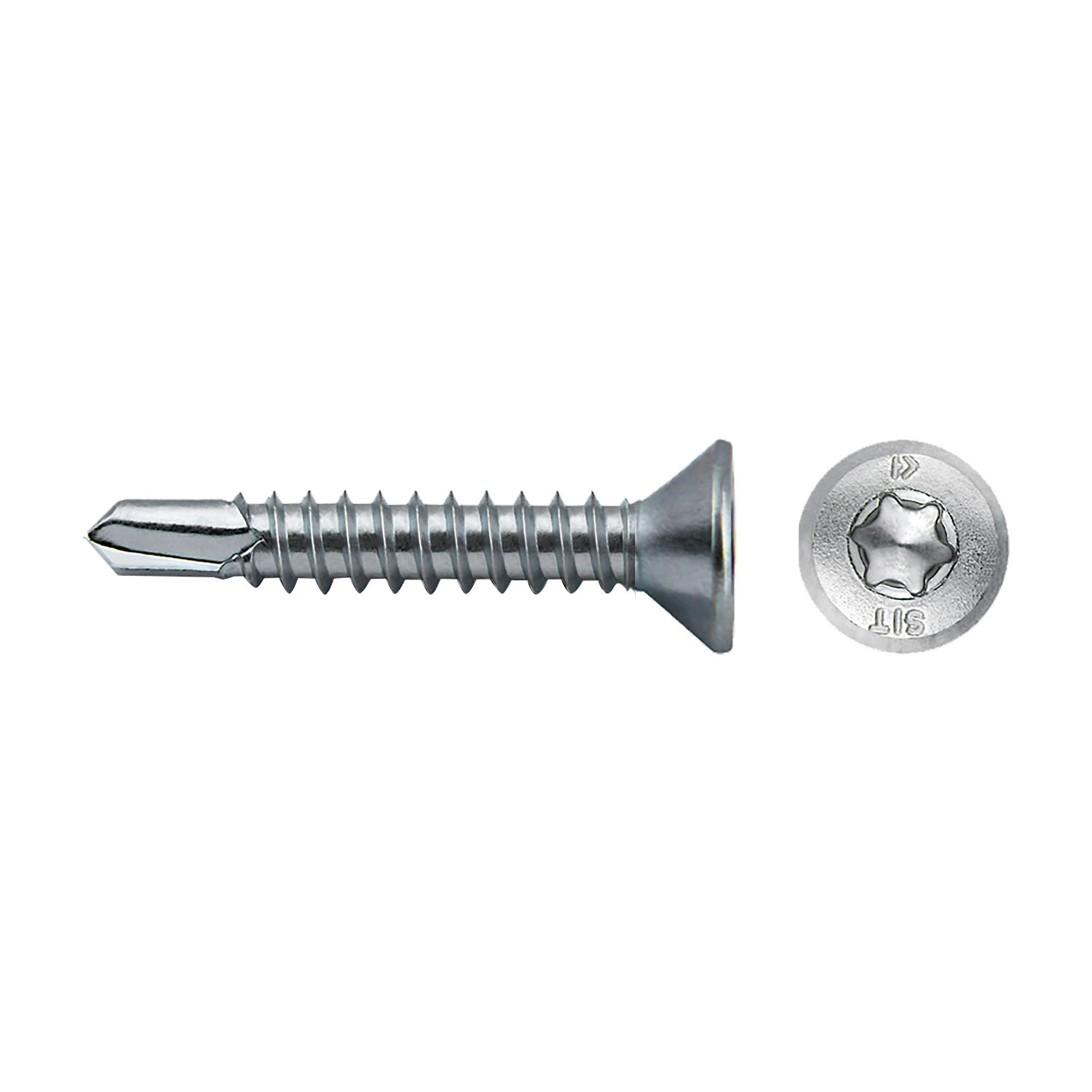Tornillo punta broca avellanado SIT A61S para fijación en metal