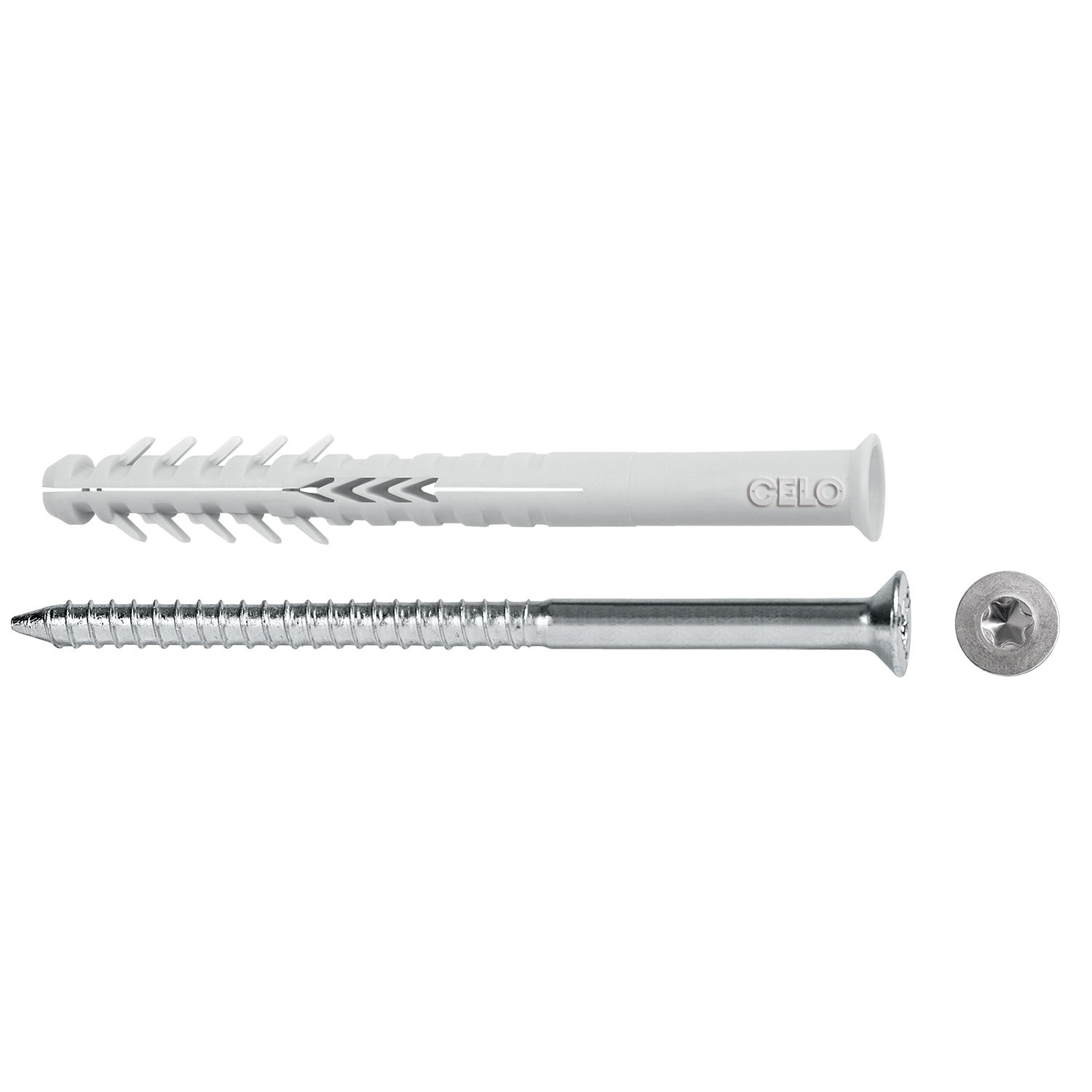 Taco largo para mampostería HBR TX con tornillo y cabeza Torx para fijación resistente