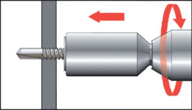 Instalación de tornillo punta broca con cabeza métrica