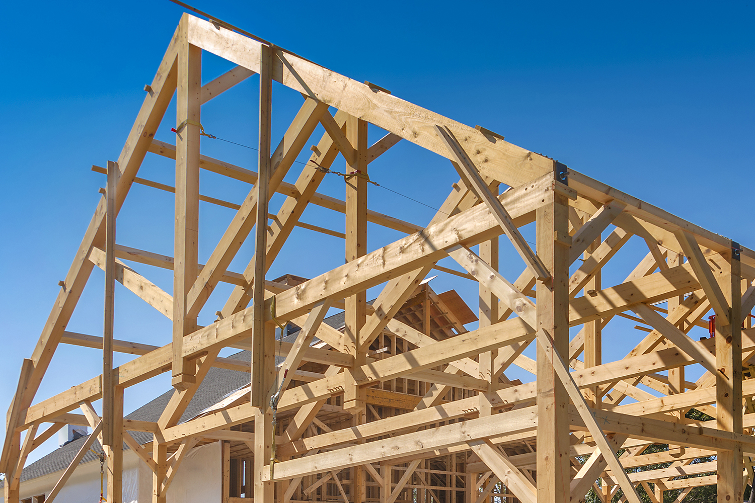 Estructura de madera para vivienda ensamblada con tornillos