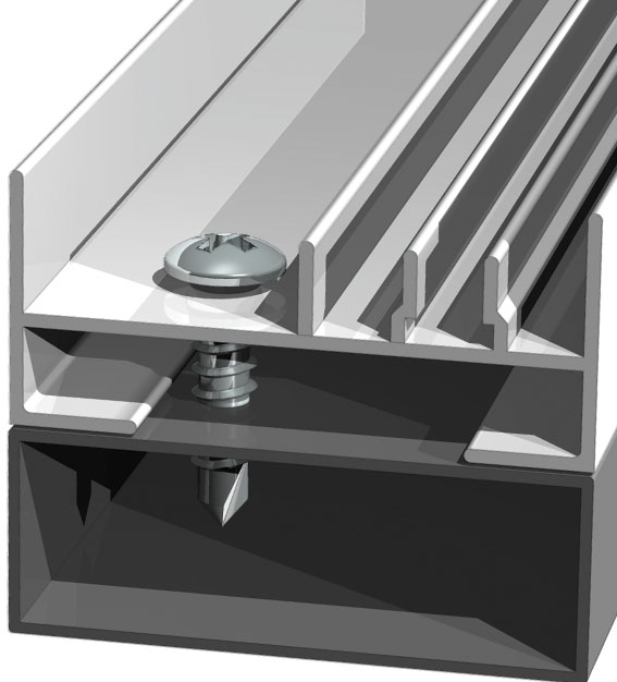 Aplicación de tornillo punta broca con cabeza envolvente