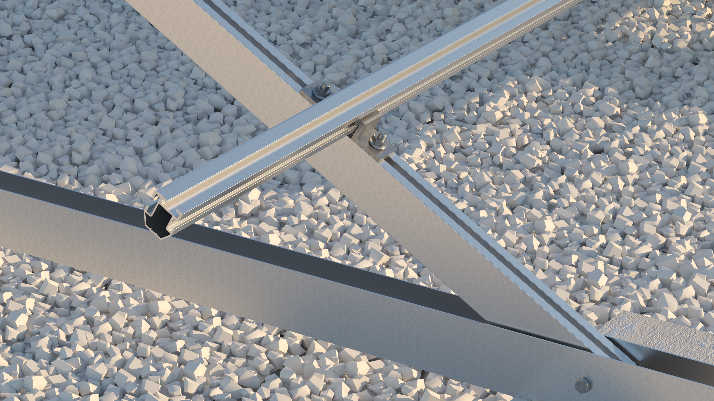 Montaje del triángulo pórtico ANG Solar en estructura metálica para sistemas solares