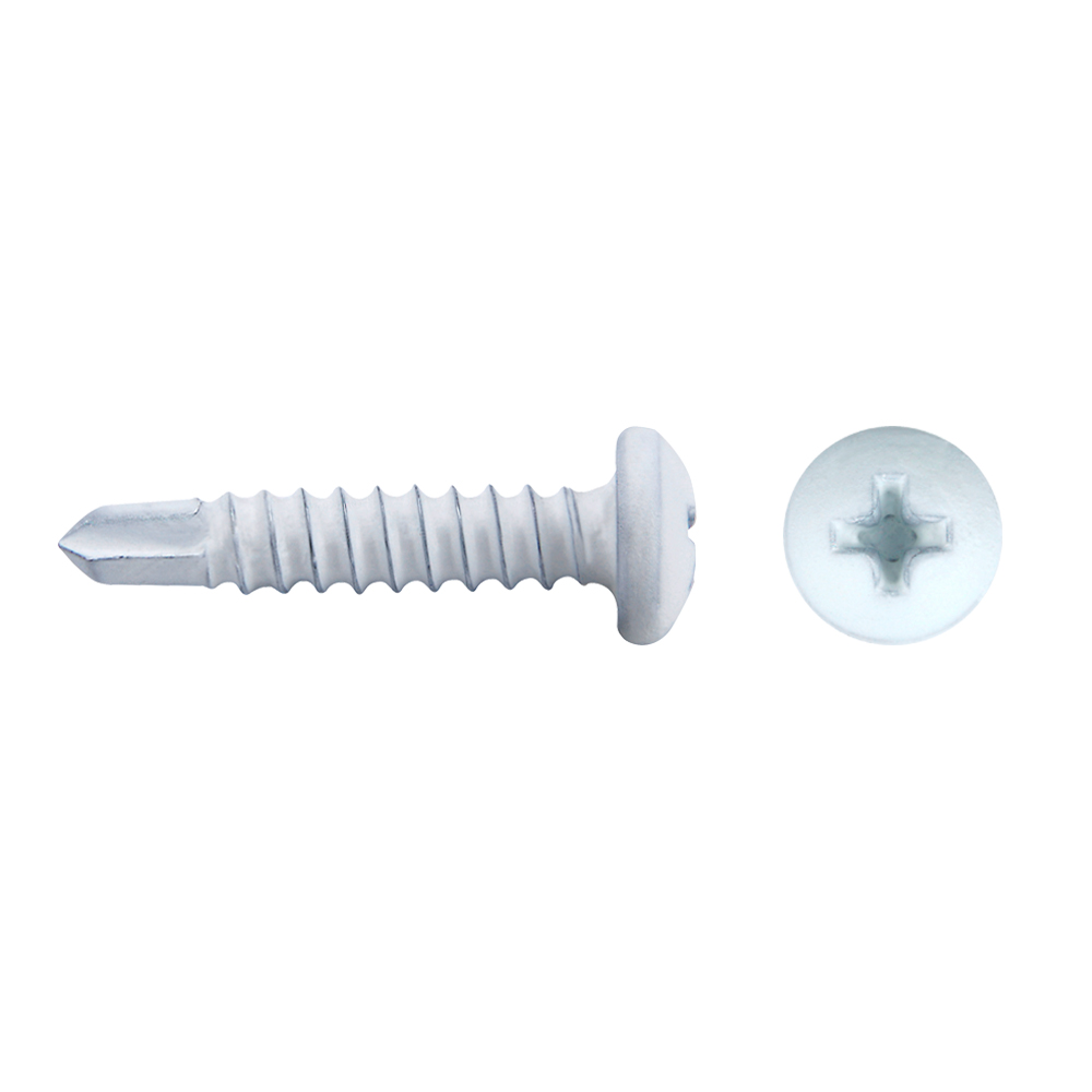 Tornillo punta broca DIN 7504N lacado en blanco